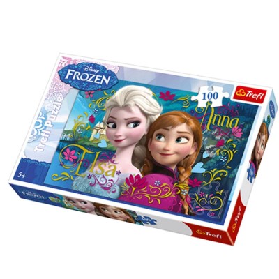 Puzzle 100 pièces la reine des neiges : elsa et anna  Trefl    002502